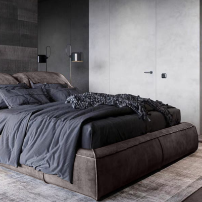 เตียงนอน DC939 Gray Dim 6 ft: L212xW235xH88 cm