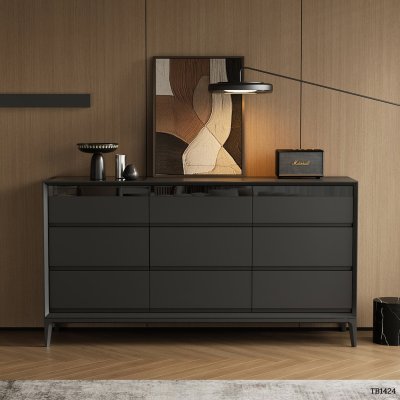 STORAGE CABINET MJHOMEDESIGNS TB1424 BLACK L140XW40XH85 CM