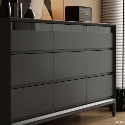 STORAGE CABINET MJHOMEDESIGNS TB1424 BLACK L140XW40XH85 CM