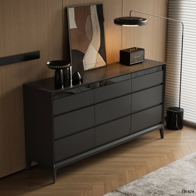 STORAGE CABINET MJHOMEDESIGNS TB1424 BLACK L140XW40XH85 CM