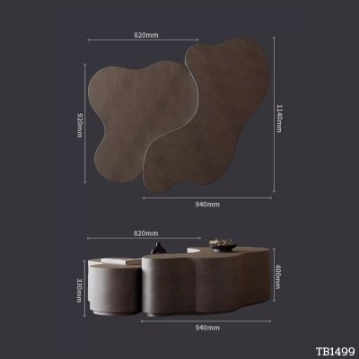 Center table TB1499 Dim L114xW94xH40 + L82xW92xH33 cm