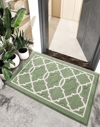 Doormat Carpet 38 ขนาด 50x80 cm สีเขียว
