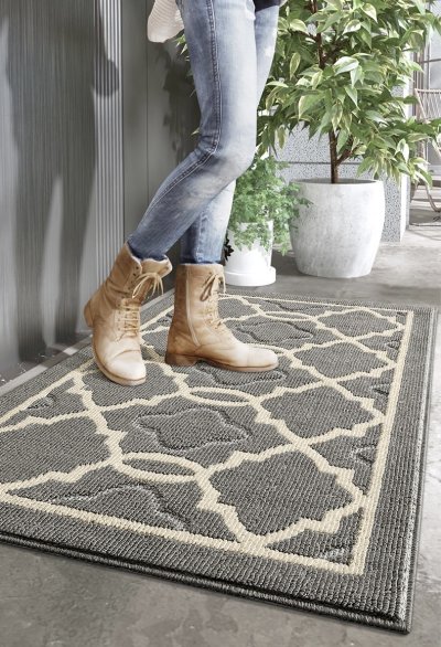 Doormat Carpet 38 ขนาด 80x120 cm สีเทา