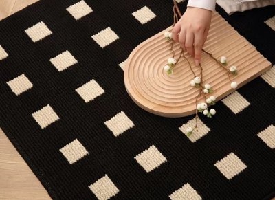 Bedside Carpet 61 ขนาด 60 x 180 cm V1 ดำ