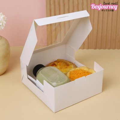 BJ กล่องสแน็คสีขาว 12.7x14x6.3cm 20ใบ