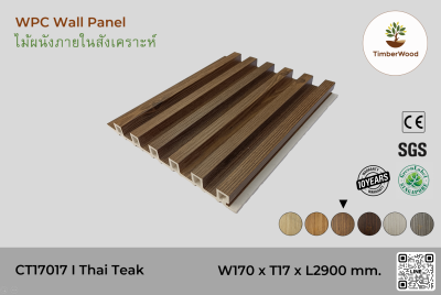 แผ่นไม้ผนังภายใน CT17017 (6-Hole) - Thai Teak