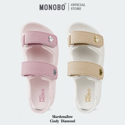 Monobo รุ่น Cindy Diamond รองเท้าแตะสายคู่สวมง่าย ลุคน่ารักสายหวาน ตกแต่งโลโก้ทรงเพชร พื้นนุ่ม เดินสบาย ของแท้ 100%