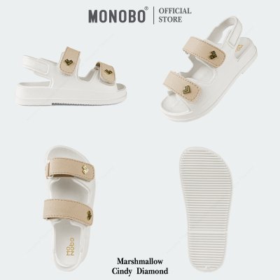 Monobo รุ่น Cindy Diamond รองเท้าแตะสายคู่สวมง่าย ลุคน่ารักสายหวาน ตกแต่งโลโก้ทรงเพชร พื้นนุ่ม เดินสบาย ของแท้ 100%