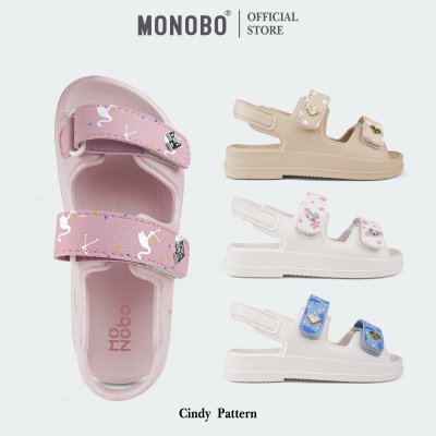 Monobo รุ่น Cindy Pattern รองเท้าแตะสายคู่สวมง่าย ลุคน่ารักสายหวาน ตกแต่งโลโก้ทรงเพชร พื้นนุ่ม เดินสบาย ของแท้ 100%