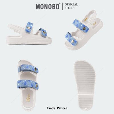 Monobo รุ่น Cindy Pattern รองเท้าแตะสายคู่สวมง่าย ลุคน่ารักสายหวาน ตกแต่งโลโก้ทรงเพชร พื้นนุ่ม เดินสบาย ของแท้ 100%