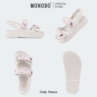 Monobo รุ่น Cindy Pattern รองเท้าแตะสายคู่สวมง่าย ลุคน่ารักสายหวาน ตกแต่งโลโก้ทรงเพชร พื้นนุ่ม เดินสบาย ของแท้ 100%