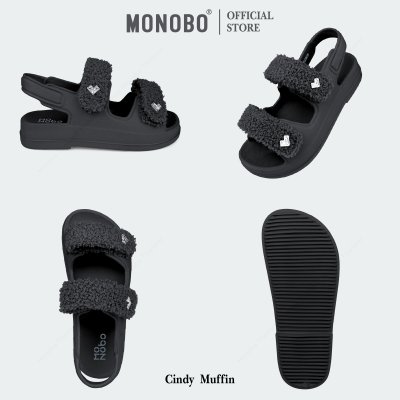 Monobo รุ่น Cindy Muffin รองเท้าแตะสายคู่สวมง่าย ลุคน่ารักสายหวาน ตกแต่งโลโก้ทรงเพชร พื้นนุ่ม เดินสบาย ของแท้ 100%