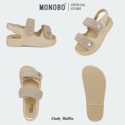 Monobo รุ่น Cindy Muffin รองเท้าแตะสายคู่สวมง่าย ลุคน่ารักสายหวาน ตกแต่งโลโก้ทรงเพชร พื้นนุ่ม เดินสบาย ของแท้ 100%
