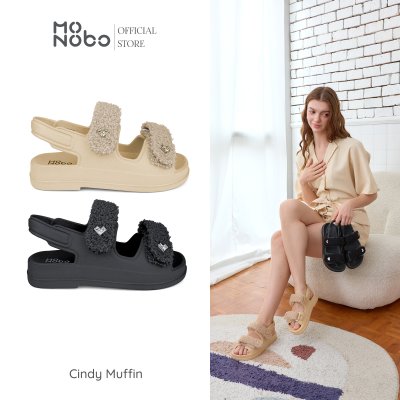 Monobo รุ่น Cindy Muffin รองเท้าแตะสายคู่สวมง่าย ลุคน่ารักสายหวาน ตกแต่งโลโก้ทรงเพชร พื้นนุ่ม เดินสบาย ของแท้ 100%