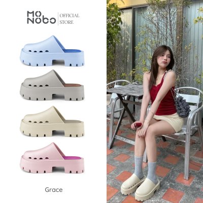 Monobo รุ่น Grace รองเท้าแตะแบบสวมแฟชั่นเสริมส้น ของแท้100%