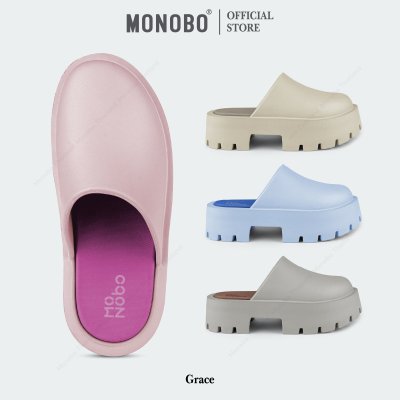 Monobo รุ่น Grace รองเท้าแตะแบบสวมแฟชั่นเสริมส้น ของแท้100%