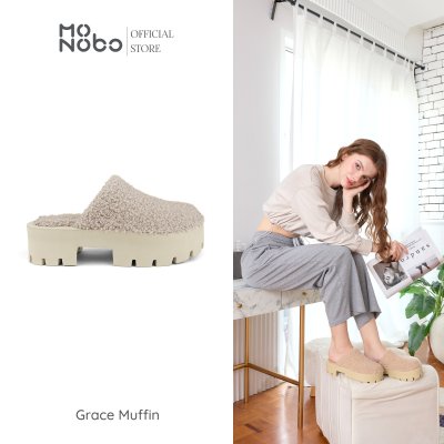 Monobo รุ่น Grace Muffin รองเท้าแตะแบบสวมแฟชั่นเสริมส้น ของแท้100%