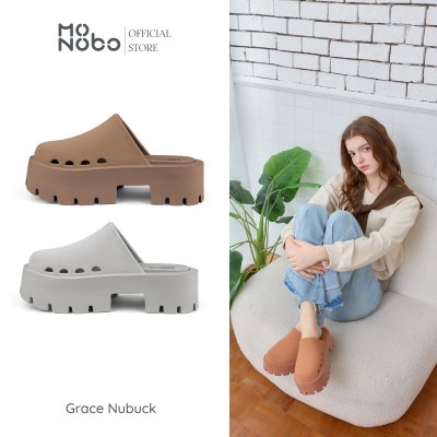 Monobo รุ่น Grace Nubuck รองเท้าแตะแบบสวมแฟชั่นเสริมส้น ของแท้100%