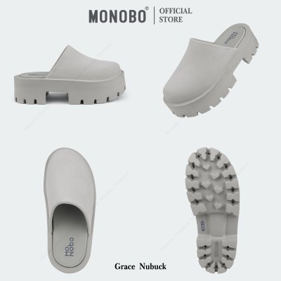 Monobo รุ่น Grace Nubuck รองเท้าแตะแบบสวมแฟชั่นเสริมส้น ของแท้100%