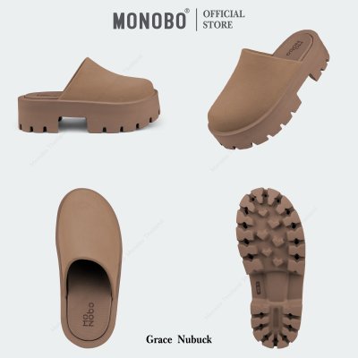Monobo รุ่น Grace Nubuck รองเท้าแตะแบบสวมแฟชั่นเสริมส้น ของแท้100%