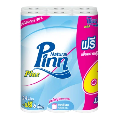 Pinn Plus พินน์ พลัส จัมโบ้ 24+6 ม้วน