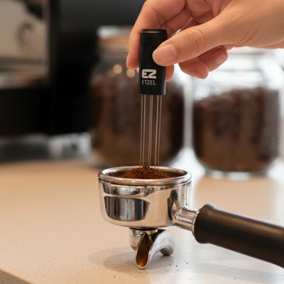 เข็มเกลี่ยผงกาแฟ เข็มเกลี่ยผงกาแฟแบบหมุนได้ ที่เกลี่ยกาแฟ