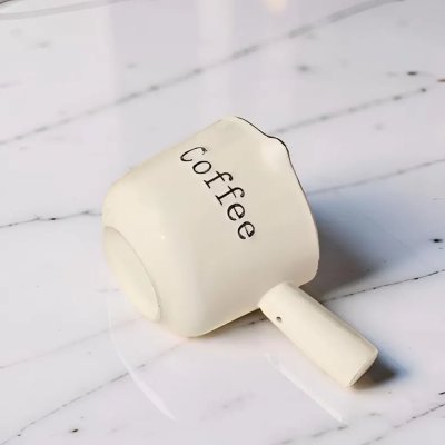 ถ้วยตวงกาแฟเซรามิก มีปากเท  Coffee Measuring Cup 90ml สำหรับชง Espresso