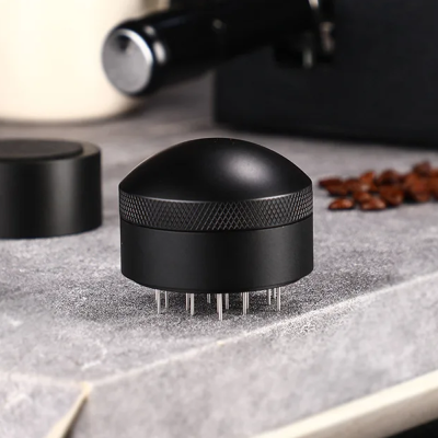แทมเปอร์เข็ม เกลี่ยผงกาแฟ Coffee Needle Tamper 51/58mm. สีดำและเงิน