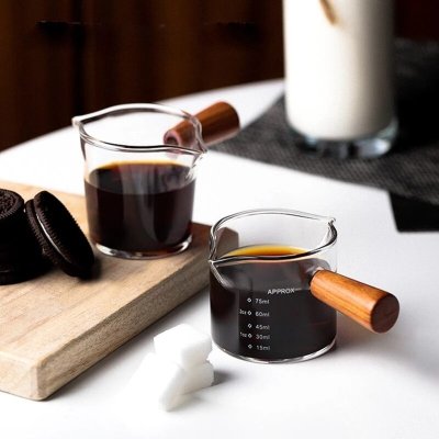 แก้วตวง 2 ปาก Double mouthed cup ปากเท 2 ทาง แก้วตวงกาแฟ ขนาด 75ml คุณภาพสูง