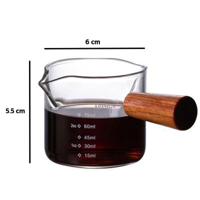 แก้วตวง 2 ปาก Double mouthed cup ปากเท 2 ทาง แก้วตวงกาแฟ ขนาด 75ml คุณภาพสูง