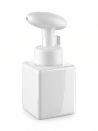 ขวดปั๊มโฟม PET 300ml. เหลี่ยม สีขาว สีใส