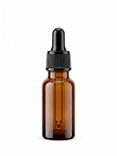 ขวดแก้ว 20ml. กลม สีชา