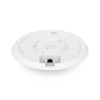 U6-Enterprise : Ceiling-mounted WiFi 6E AP with 10 spatial streams and 6 GHz support to provide seamless, multi-band coverage within high client density environments.