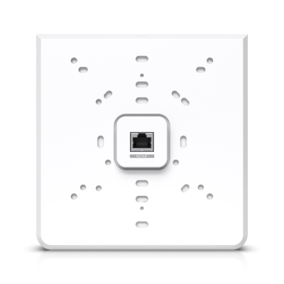 U6-Enterprise-IW : Wall-mounted WiFi 6E AP with 10 spatial streams, 6 GHz support, and a built-in 4-port switch