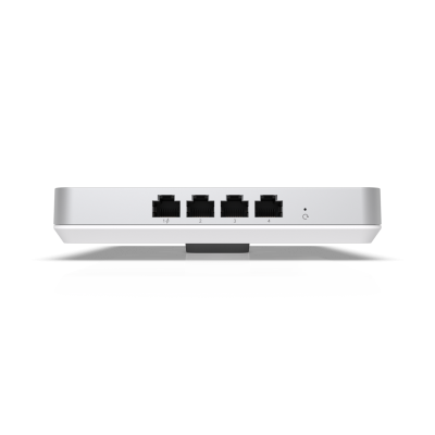 U6-Enterprise-IW : Wall-mounted WiFi 6E AP with 10 spatial streams, 6 GHz support, and a built-in 4-port switch