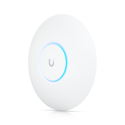 U6+: Compact ceiling-mounted WiFi 6 AP with 4 spatial streams, enhanced performance, and dual-band WiFi 6 support.