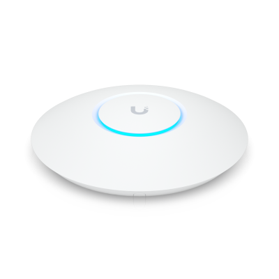 U6+: Compact ceiling-mounted WiFi 6 AP with 4 spatial streams, enhanced performance, and dual-band WiFi 6 support.