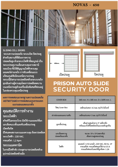 อุปกรณ์ ล็อคบานเลื่อนความปลอดภัยสูง Novas 650