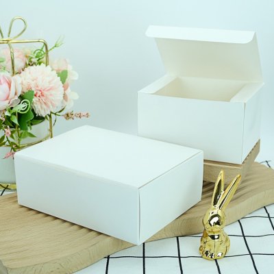 กล่อง Snack Box กระดาษอาร์ตขาว Size L -ไม่พิมพ์ลาย