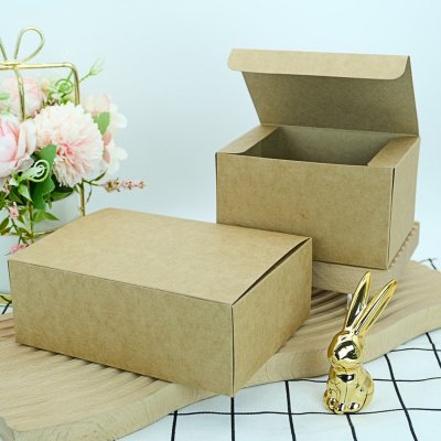 กล่อง Snack Box กระดาษคราฟท์สีน้ำตาล Size L -ไม่พิมพ์ลาย