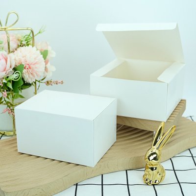 กล่อง Snack Box กระดาษอาร์ตขาว Size S -ไม่พิมพ์ลาย