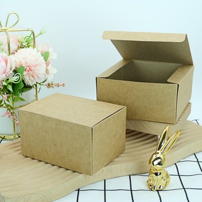 กล่อง Snack Box กระดาษคราฟท์สีน้ำตาล Size S -ไม่พิมพ์ลาย
