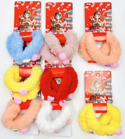มัดผมขนนิ่มการ์ตูนคละสีคละแบบ