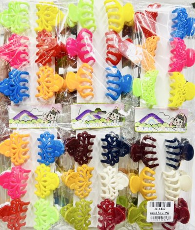 JC-1437กิ๊บหนีบผม3.5ซม.1x6(36ชิ้นคละแบบคละสี)