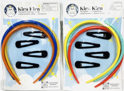 HB-2564ชุดคาดผม3อัน+กิ๊บแป๊ะ4ตัว(84ชิ้นคละสีคาดผม)