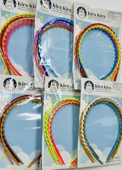 HB-3882คาดผมซิกแซ็กคละสี1x4(48ชิ้น)