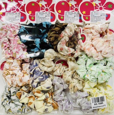 AS-1085โดนัดผ้าลายคละสีคละแบบ1x2(24ชิ้น)