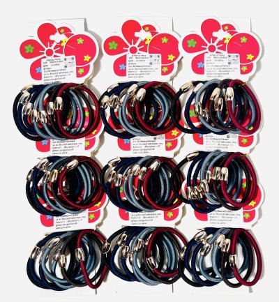 AS-1083ยางรัดผมเม็ดทอง1x7(84เส้นคละสีคลาสสิค)