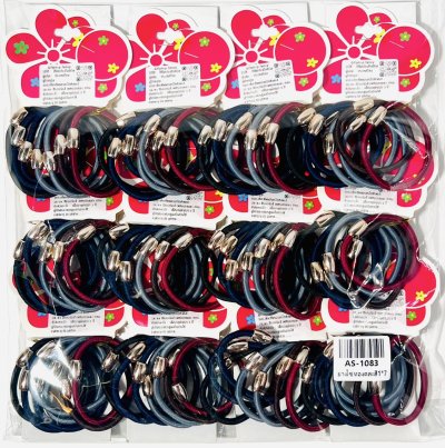 AS-1083ยางรัดผมเม็ดทอง1x7(84เส้นคละสีคลาสสิค)
