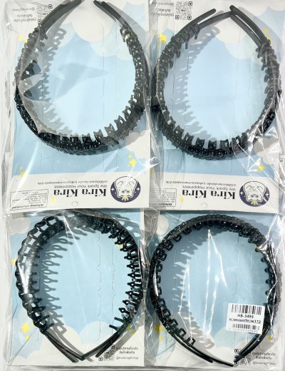 HB-3493คาดผมหวีคาดคละแบบ1x2(24ชิ้นคละแบบ)